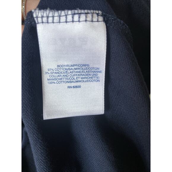 Lands End Shirt Womens Sz 3X Cotton Navy Blue Basic Casual Polo Pullover 24W-26W - Picture 4 of 8
